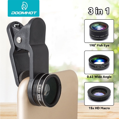 Picture of Universal Mobile Clip-on Lens With 3-in-1 Effect (Fish-eye, Wide-Angle, Macro)