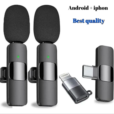 Picture of K9 Wireless Dual Microphone Professional Lapel Lavalier Microphone Remove Noise For Type C+Apple