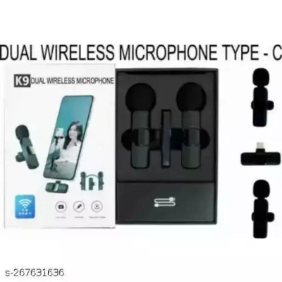Picture of K9 Wireless Dual Microphone Professional Lapel Lavalier Microphone Remove Noise For Type C+Apple