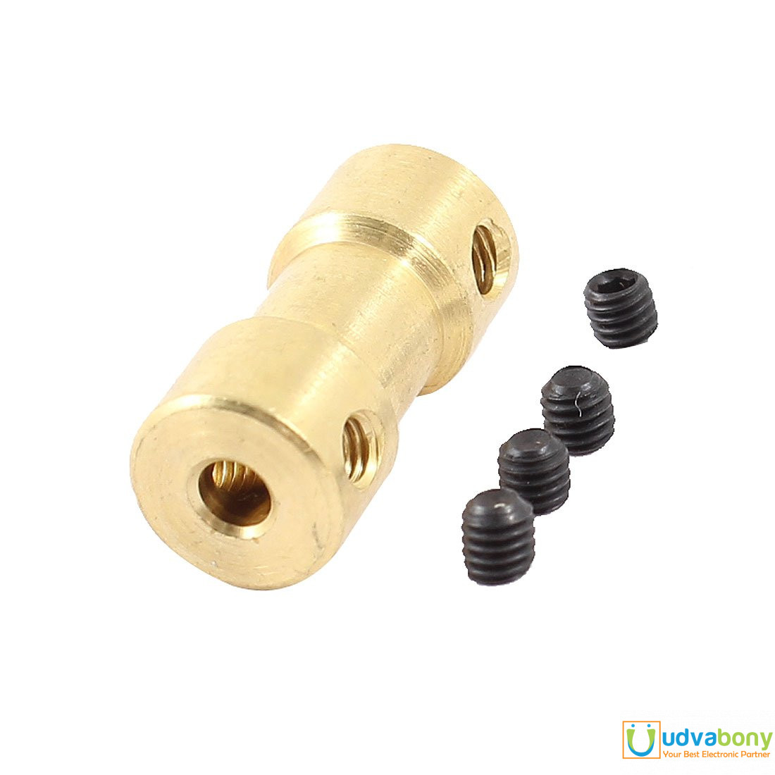 Picture of 5-5mm COPPER Coupler 5mm To 5mm Universal Motor Shaft Joint Coupling Coper Connector For Boat Electric Toy Car 775 DC Motor DIY Tools Sets
