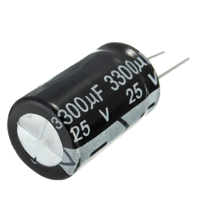 Picture of 2Pcs- 3300uF 25V Electrolytic Capacitor 3300uF 25V Radial Polarized Aluminum Electrolytic Capacitors Electronics Circuitry & Parts