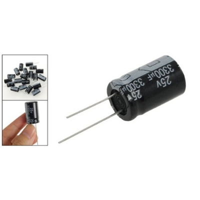 Picture of 2Pcs- 3300uF 25V Electrolytic Capacitor 3300uF 25V Radial Polarized Aluminum Electrolytic Capacitors Electronics Circuitry & Parts