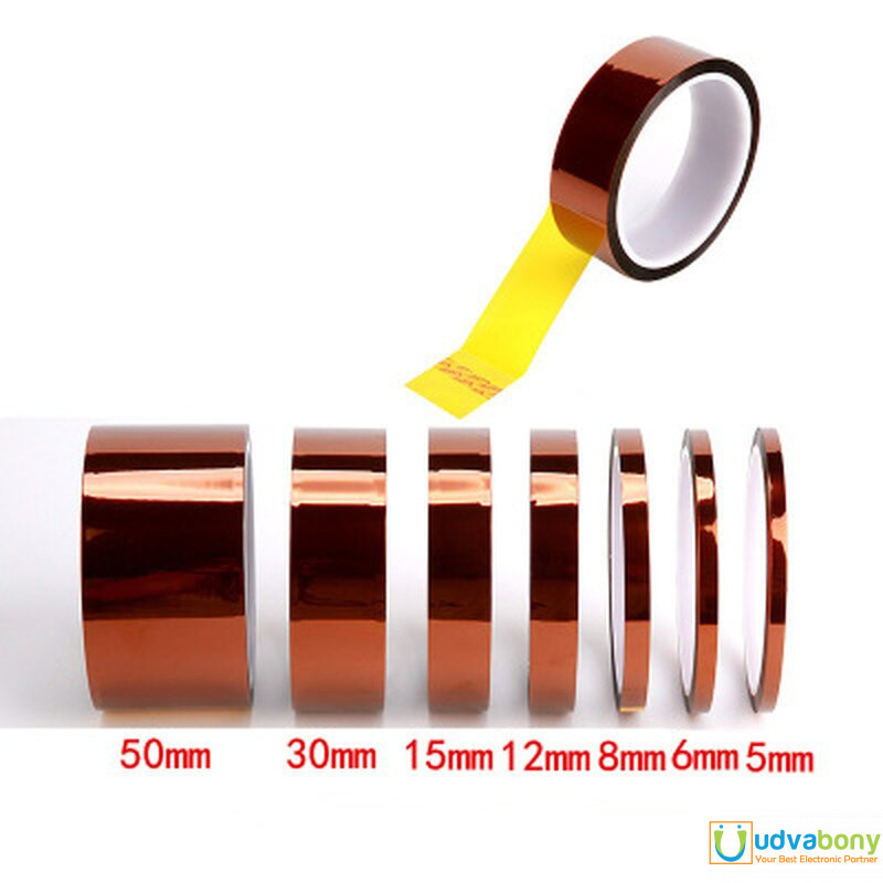 Picture of 8mm Heat Resistant Kapton Tape 8mm Reflective Tape High Temperature Adhesive Electronic Industry