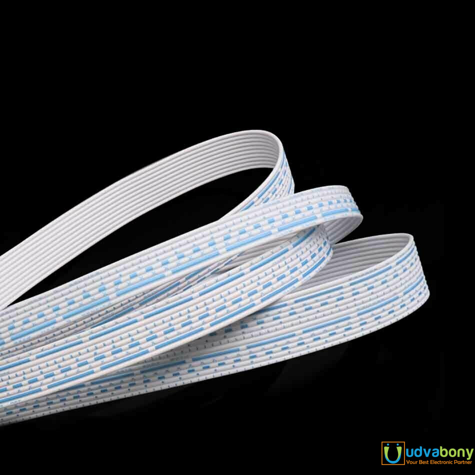 1Ft 10 Wire Ribbon Cable White Flat Flexible Jumper Wire DIY