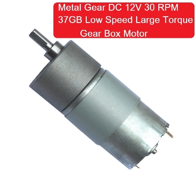 Picture of 37GB 30RPM Gear Motor Metal 12V Gear Box Motor DC 12V 30RPM Low Speed Large Torque 12V Gear Motor 12V 30rpm Reduction Electric Gear Motor Tools Sets For Robot Car DIY