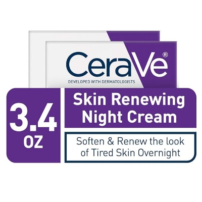 Picture of CeraVe Night Cream for Face | 2 Pack (1.7 Ounce Each) | Skin Renewing Night Cream with Hyaluronic Acid & Niacinamide | Fragrance Free