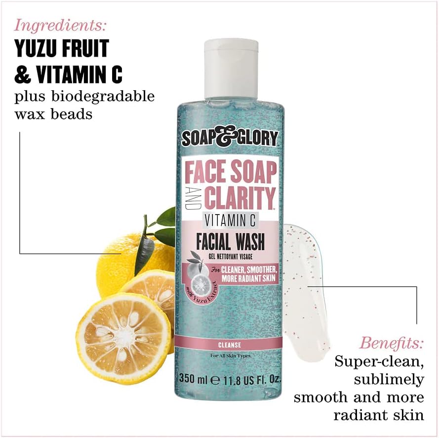 Picture of Soap & Glory Face Soap and Clarity 3-In-1 Daily Detox Vitamin C Facial Wash, 350 ml