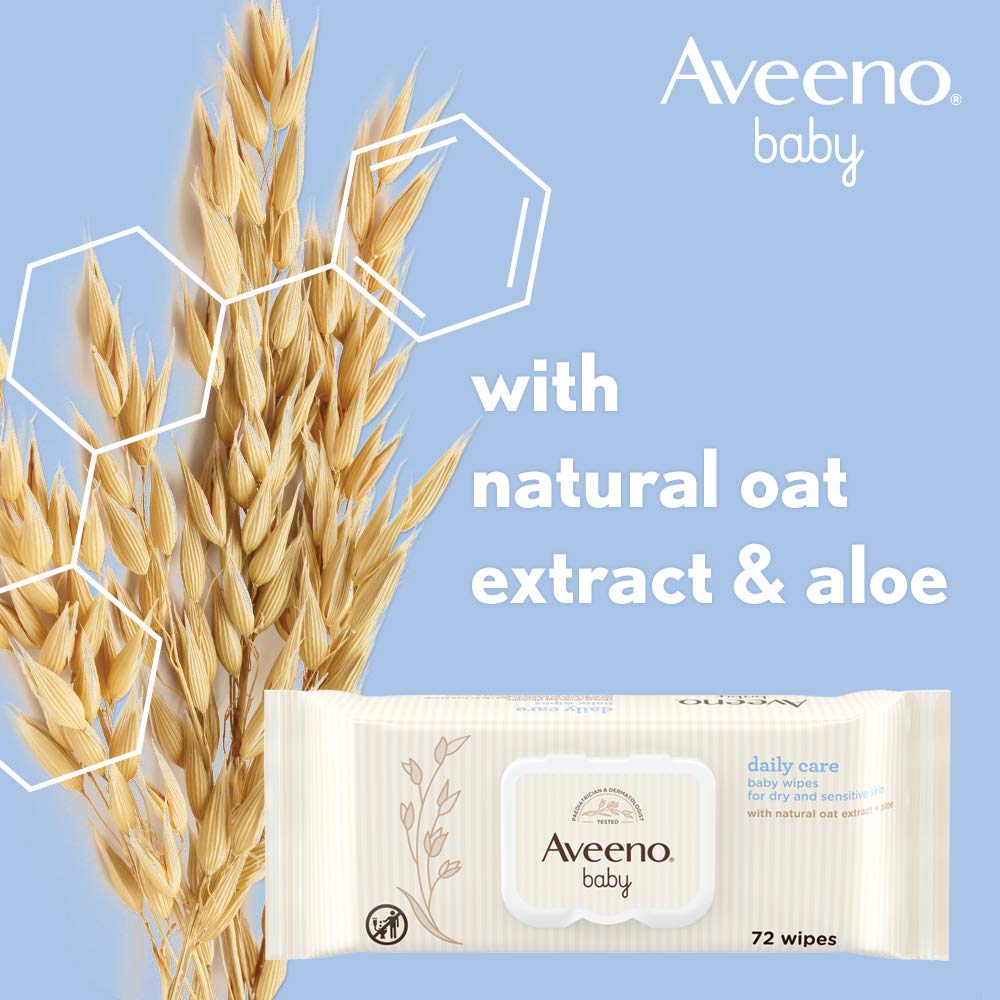 Picture of AVEENO Baby Daily Care Wipes - Cleanse Gently and Efficiently - Baby Wipes - Baby Essentials - 72 Wipes,