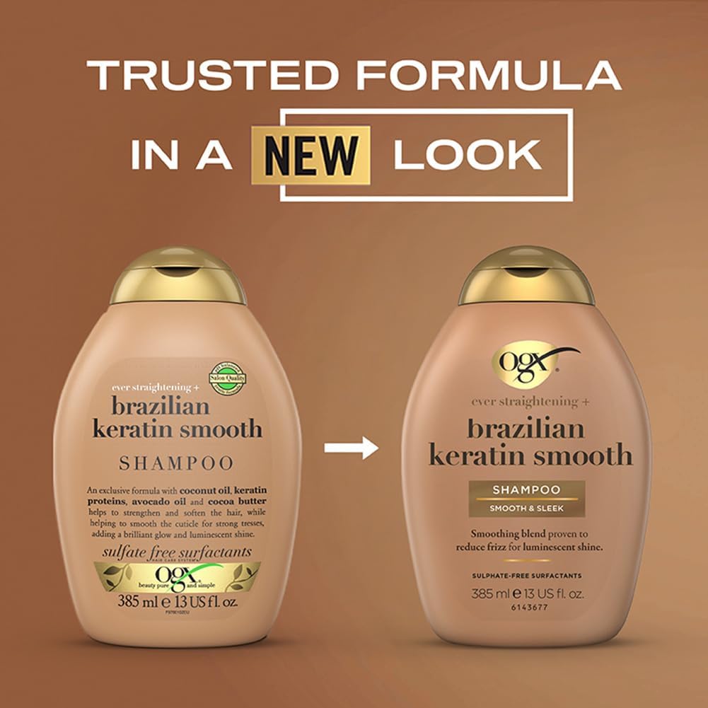 Picture of OGX Brazilian Keratin Smooth Shampoo, 385ml