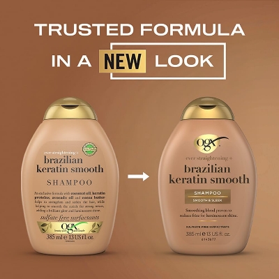 Picture of OGX Brazilian Keratin Smooth Shampoo, 385ml