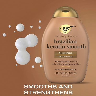 Picture of OGX Brazilian Keratin Smooth Shampoo, 385ml