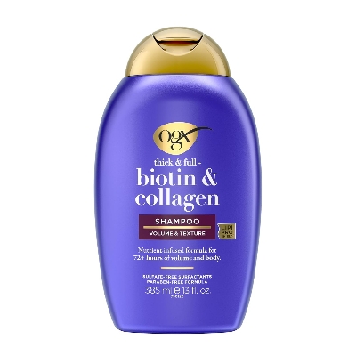 Picture of OGX Thick & Full + Biotin & Collagen Volumizing Shampoo, Nutrient-Infused Hair Shampoo