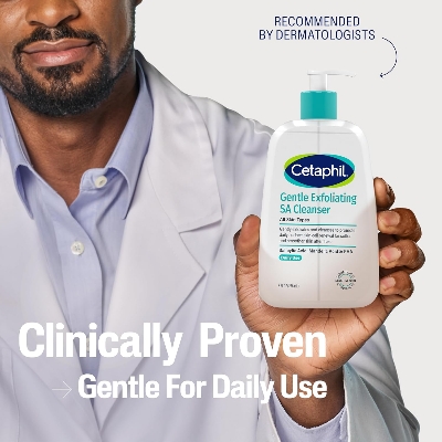 Picture of Cetaphil Gentle Exfoliating SA Cleanser, Foaming Gel Cleanser for All Skin Types, 8 Oz Pump Bottle, Salicylic Acid, Mandelic Acid & Gluconolactone, Gently Exfoliates, Dermatologist Recommended Brand