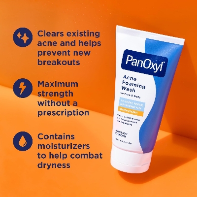 Picture of PanOxyl Acne Foaming Wash Benzoyl Peroxide 10% Maximum Strength Antimicrobial,