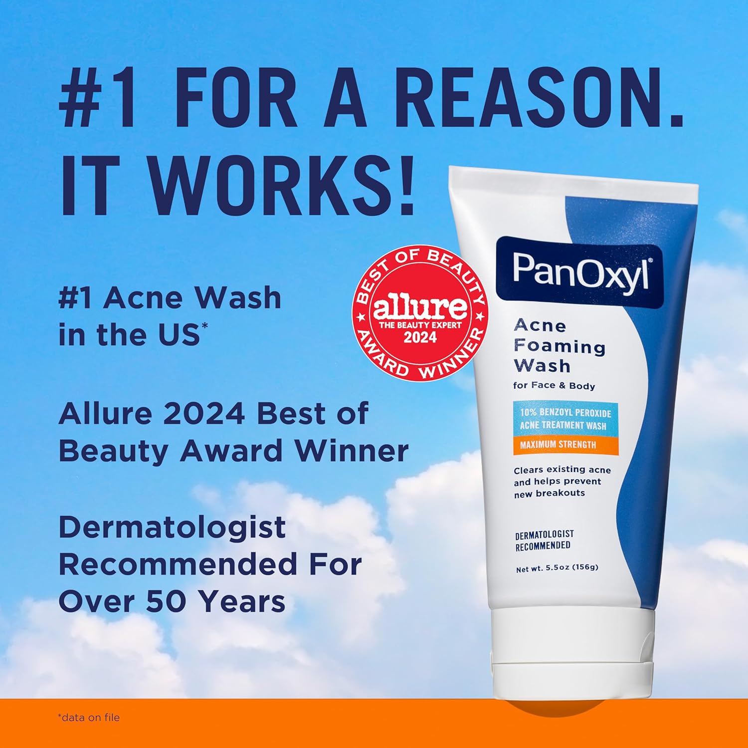 Picture of PanOxyl Acne Foaming Wash Benzoyl Peroxide 10% Maximum Strength Antimicrobial,