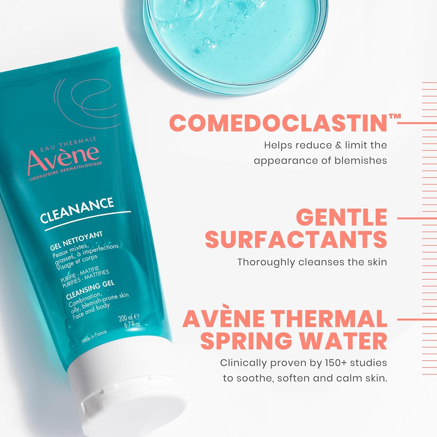 Picture of Avène Cleanance Cleansing Gel Soap Free Cleanser for Acne Prone, Oily, Face & Body, Alcohol-Free