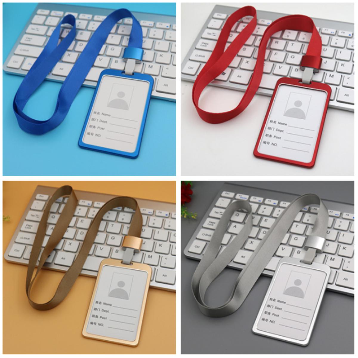 Picture of Aluminum Colorful Metal Business ID Card Holder with Lanyard