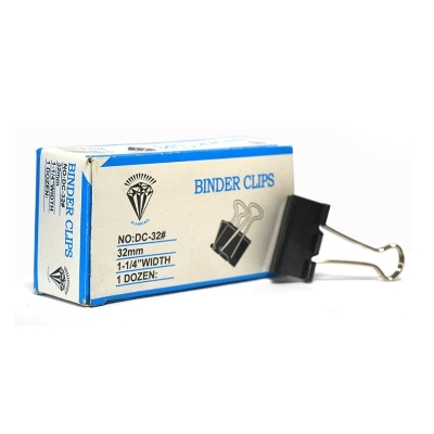 Picture of 12pcs Diamond Binder Clip Black 32mm 1-1/4”
