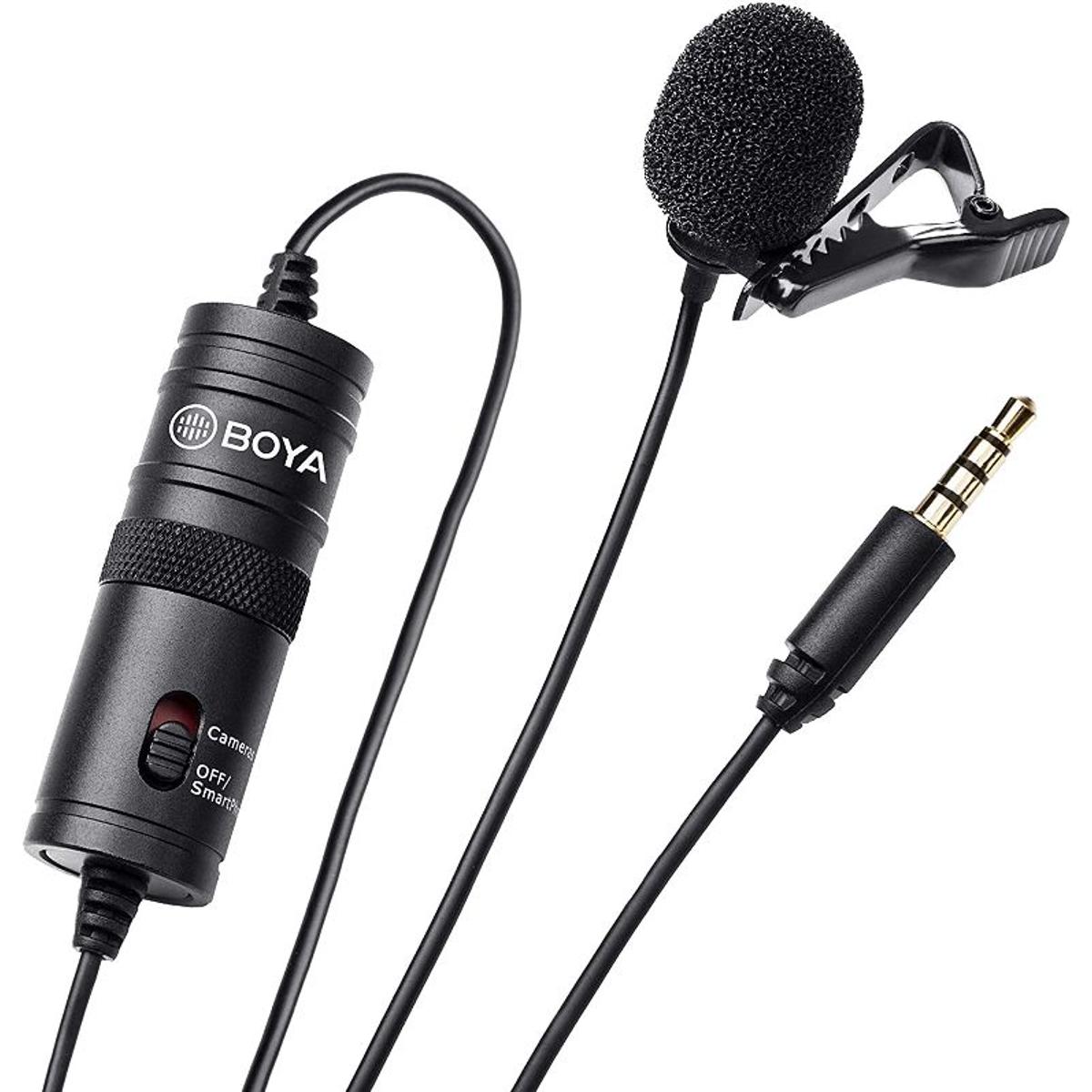 Picture of BOYA M1 3.5mm Lavalier Condenser Microphone for Smartphone, DSLR, Recorder Camcorders, Laptop