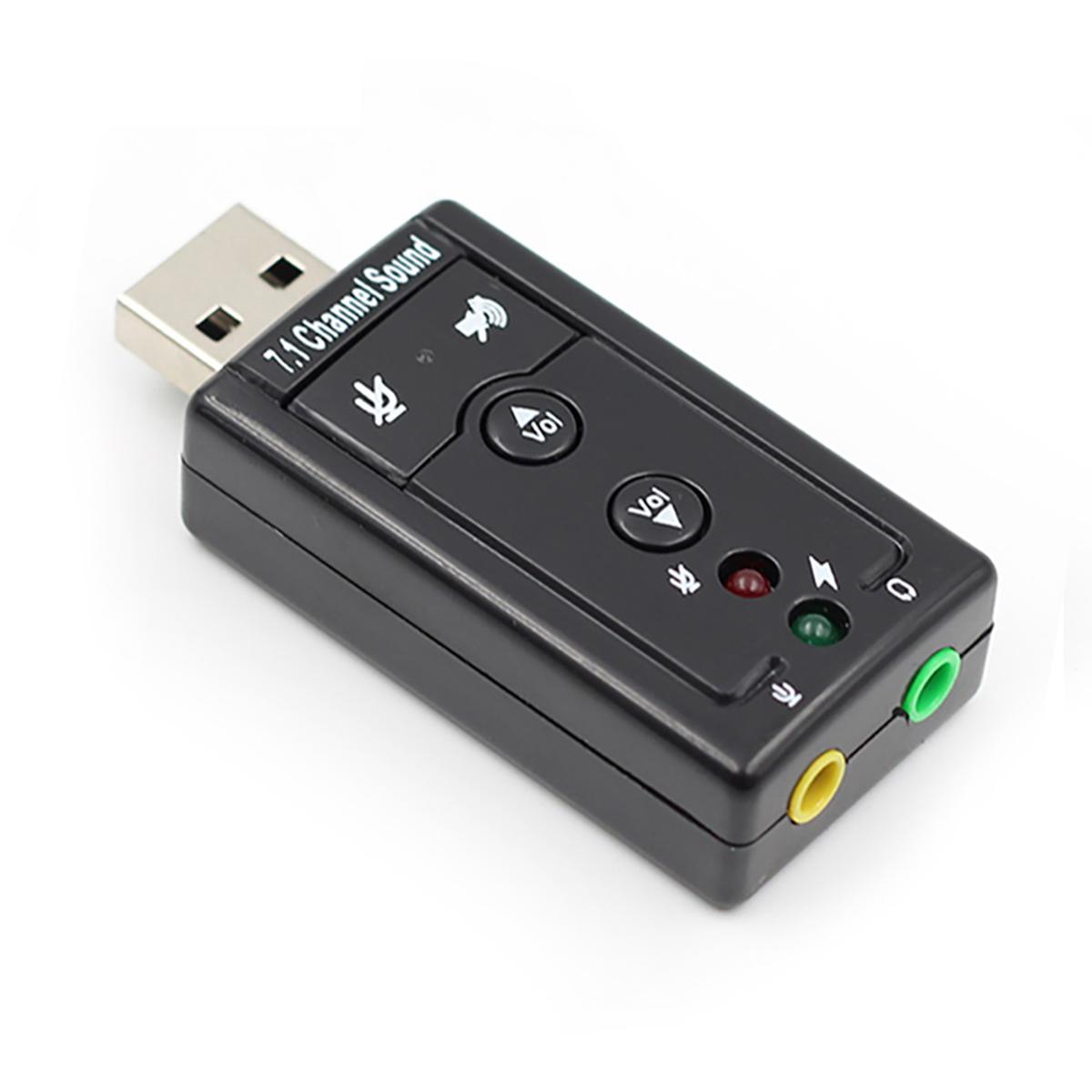 Picture of 7.1 External USB Sound Card USB to Jack 3.5mm Headphone Audio Adapter Microphone Sound Card for Mac Win Android Linux Sound Card