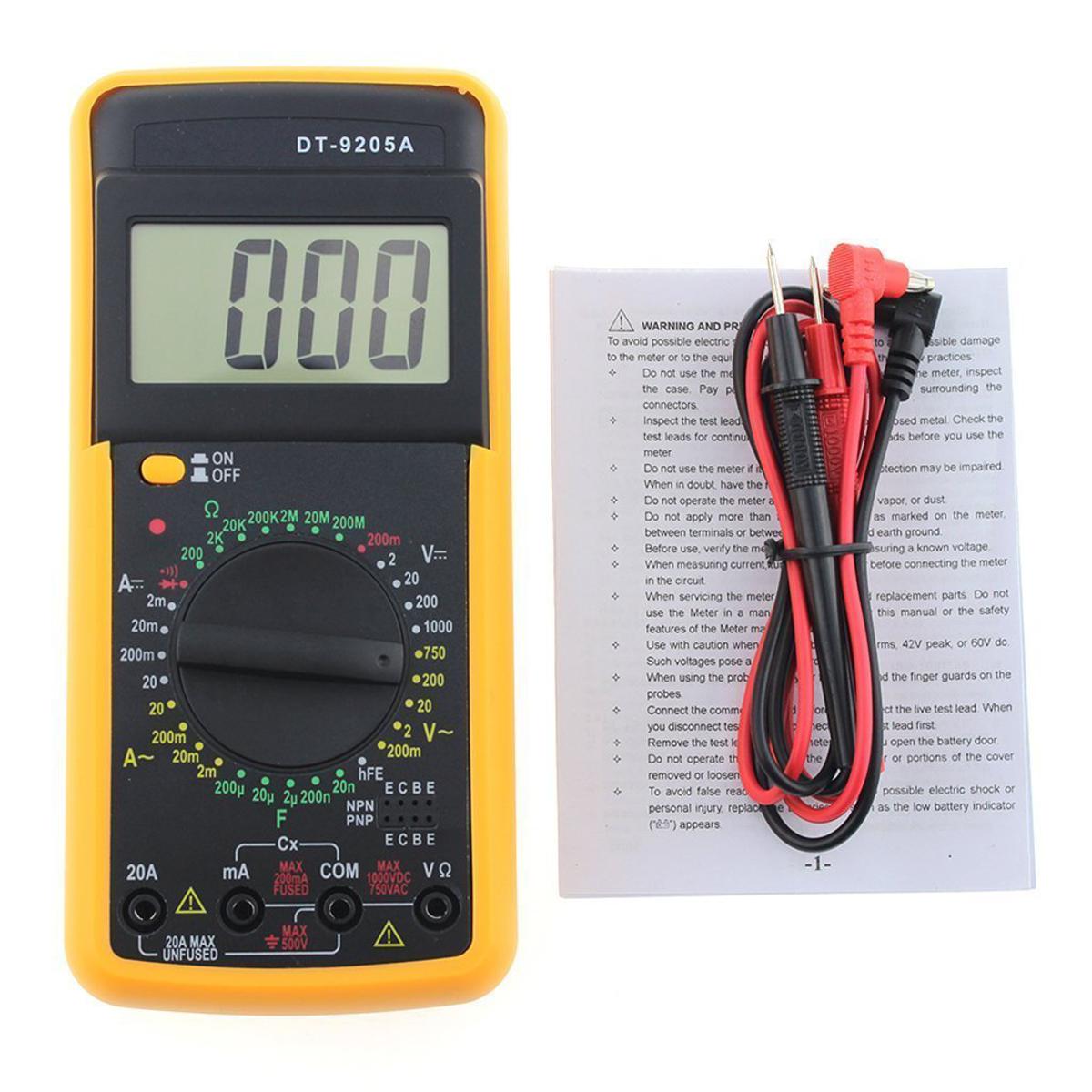 Picture of Professional Digital Multimeter Electric Handheld Ammeter Voltmeter Resistance Capacitance hFE Tester AC DC LCD