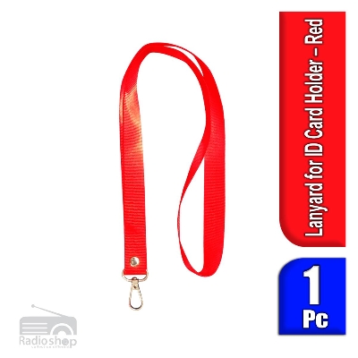 Picture of ID Card Strips Neck Strap Ribbon 2CM Red Lanyard