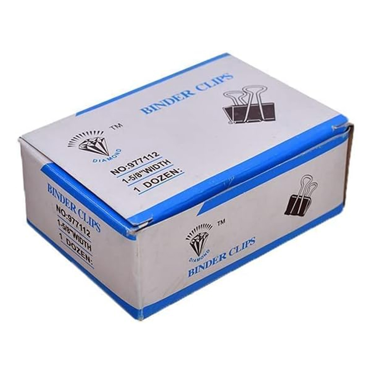 Picture of 12PCS Binder Clips 1-Inch (25mm), Black, Medium Paper Clamps for Office Supplies, Wide Metallic Binder Clips, File Clips