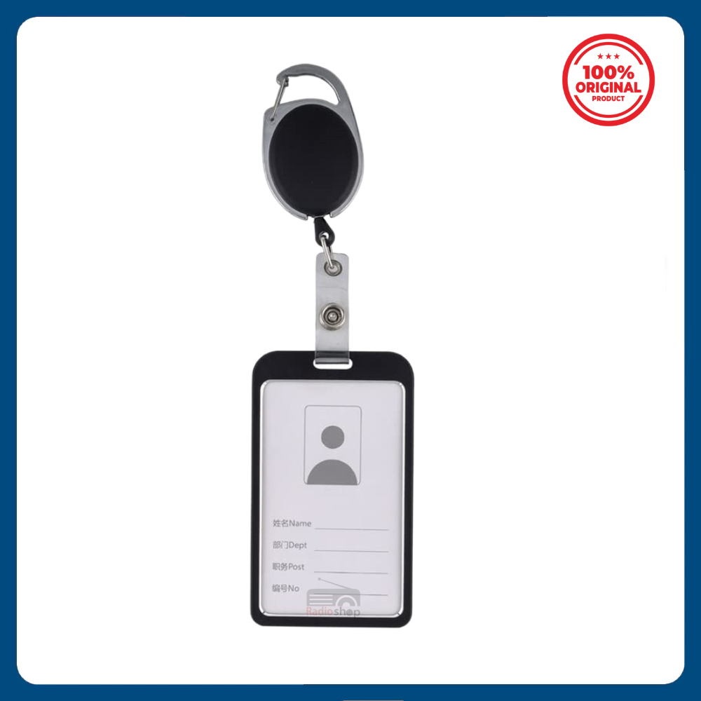 Picture of Metal ID Card Holder with Badge Reel - Black