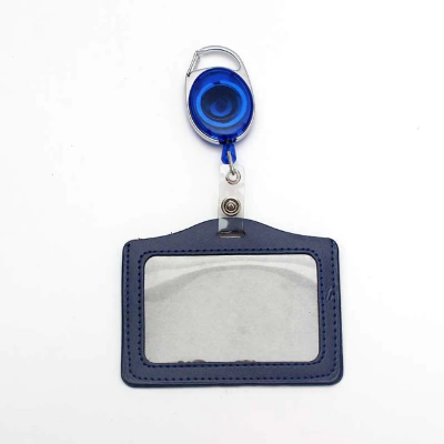 Picture of Retractable Pull Badge Reel ABS Plastic Character Scalable Student Nurse Exhibition PU Business Card Badge Holder - Blue