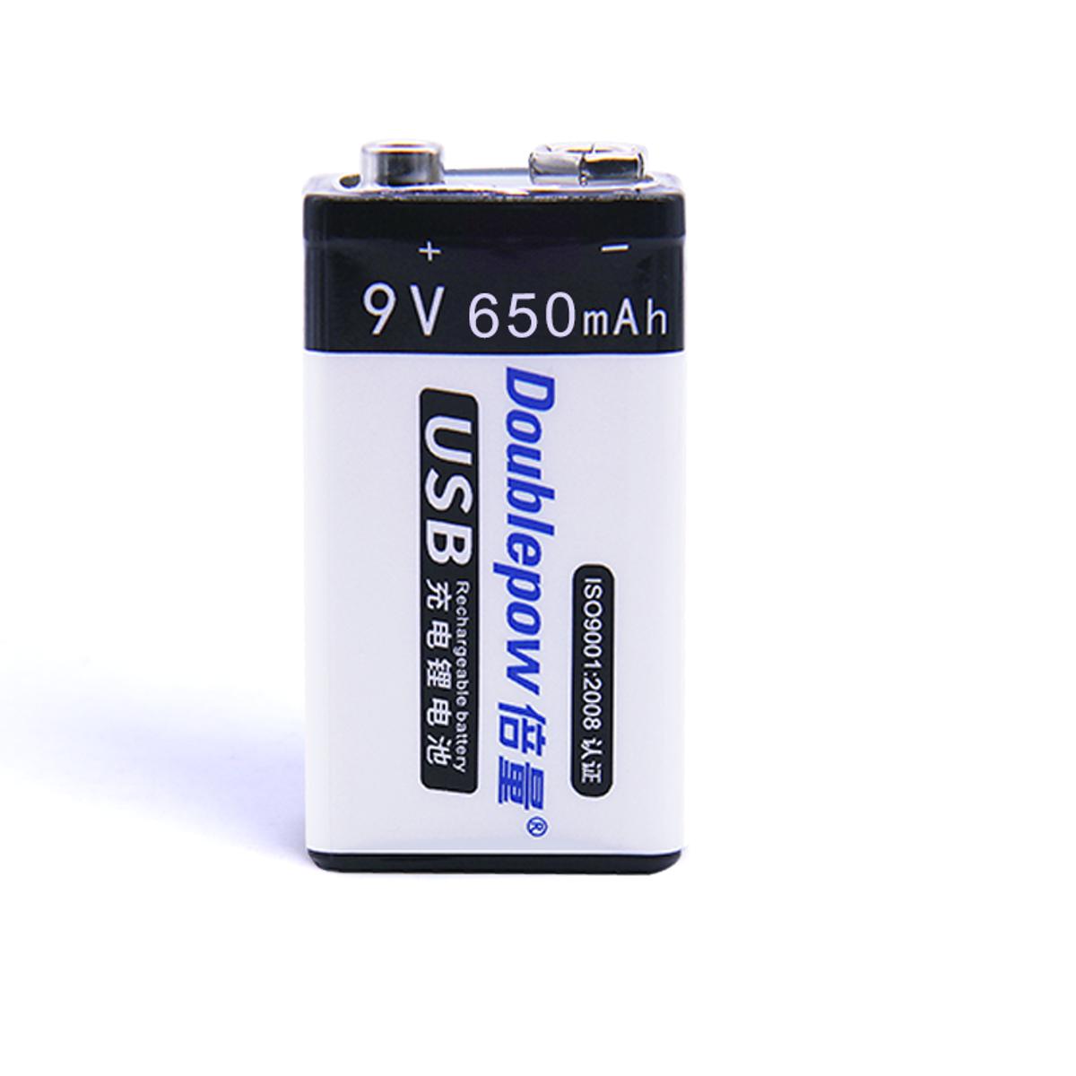 Picture of Doublepow 9V 650mAh USB Rechargeable Lithium Battery