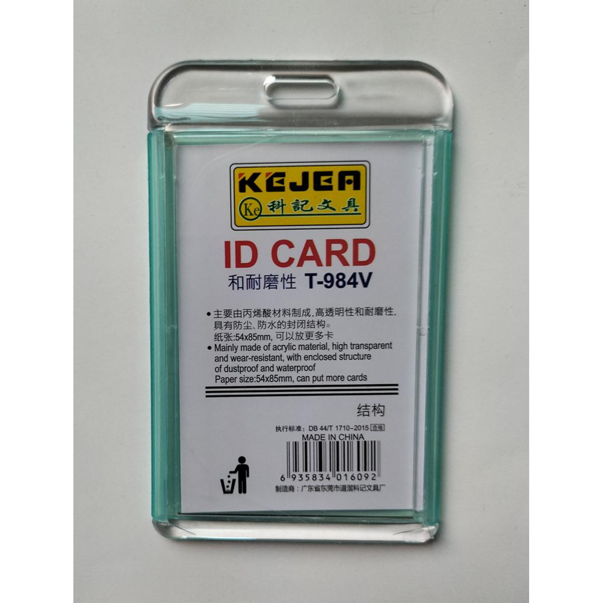 Picture of Kejea T-984V Crystal Color ID Card Holder Vertical Style with Blue Color Border