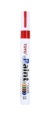 Picture of TOYO Red Color Marker Waterproof Permanent Marker tire tread rubber paint metal face Permanent Paint Marker Pen