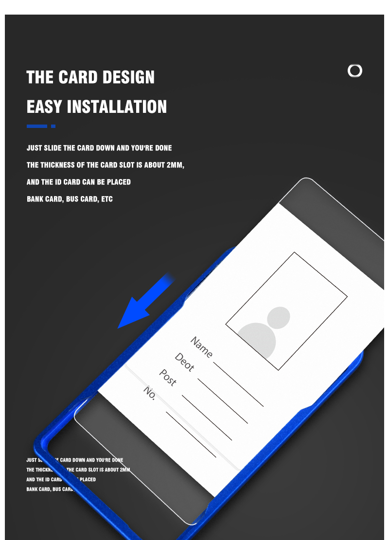 Picture of Metal ID Card Holder, Silver, Pack of 10