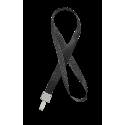 Picture of 1pc 1.5cm ID Card Holder Lace Lanyard Rope with Plastic Hook - Black