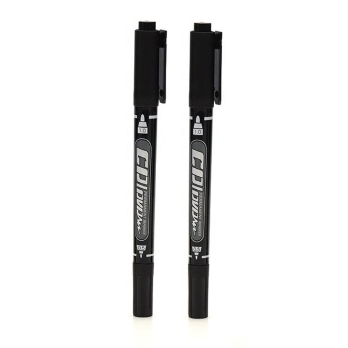 Picture of GXin G-107A CD/DVD Waterproof Permanent Marker Pen set with Clip, Black, Pack of 2