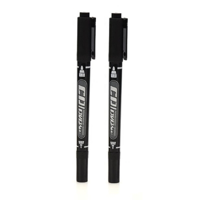 Picture of GXin G-107A CD/DVD Waterproof Permanent Marker Pen set with Clip, Black, Pack of 2