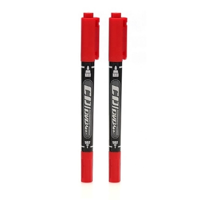 Picture of GXin G-107A CD/DVD Waterproof Permanent Marker Pen set with Clip, Red, Pack of 2