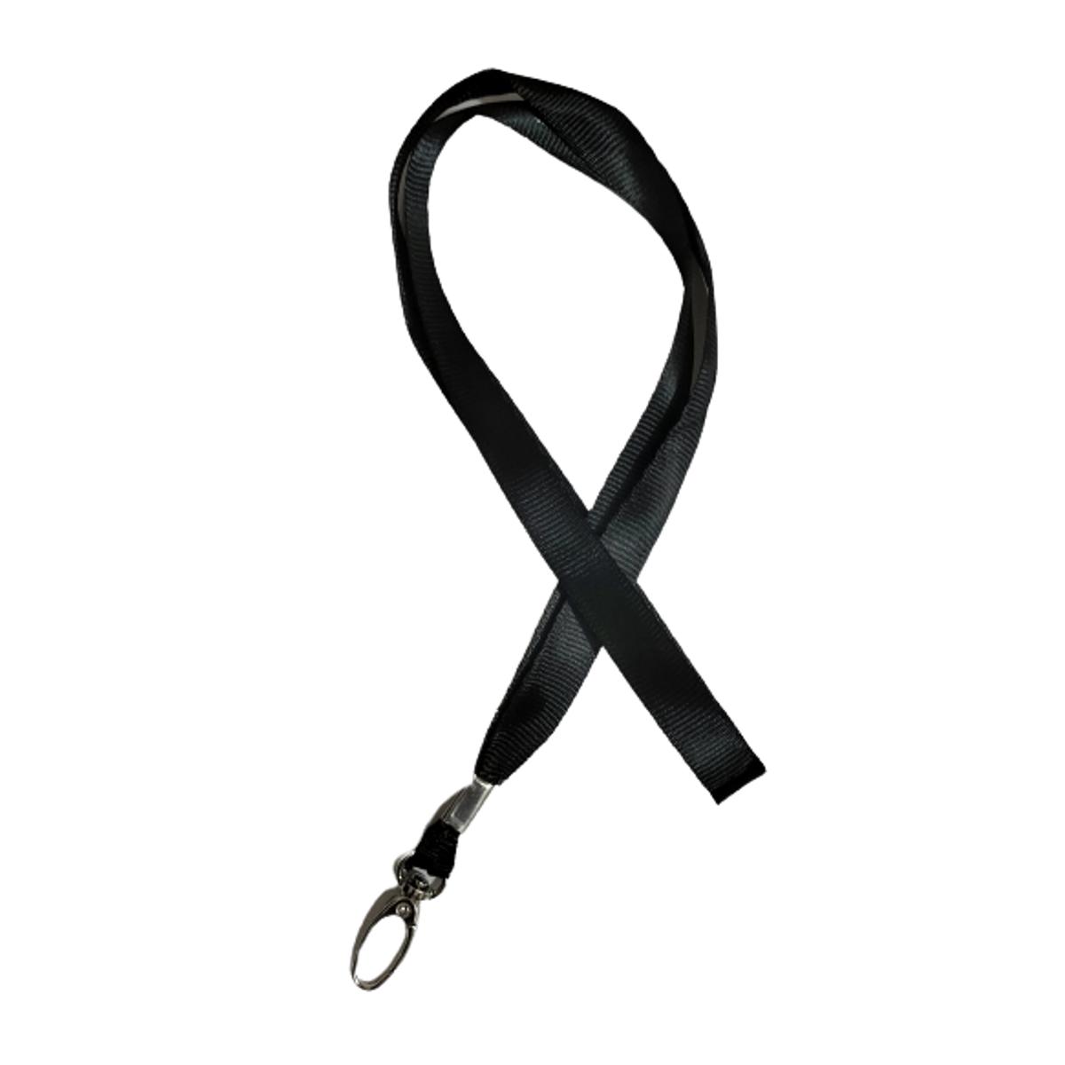 Picture of Strip Rope Ribbon 1.5CM Lanyard for ID Card Holder (Black)