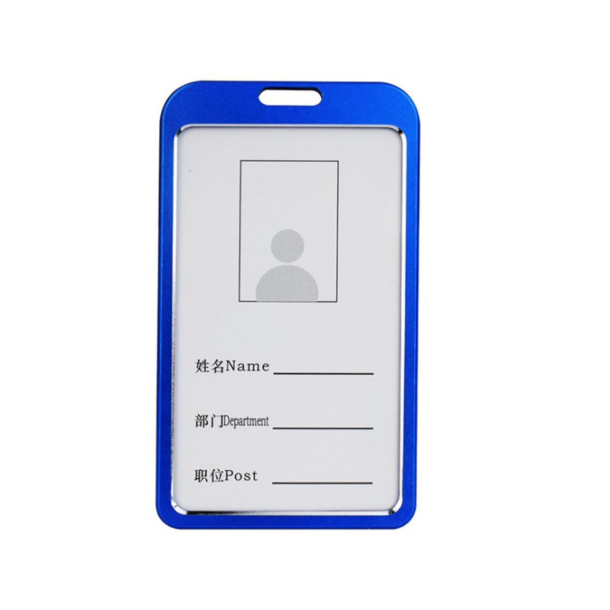 Picture of Metal ID Card Holder, Blue, Pack of 3