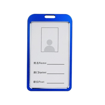 Picture of Metal ID Card Holder, Blue, Pack of 3