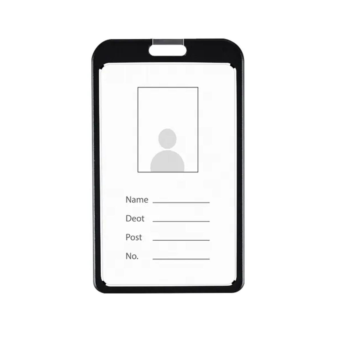 Picture of Metal ID Card Holder, Black, Pack of 3