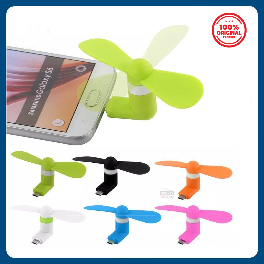 Picture of Portable Micro USB Fan with 2 Wings for Android Smart Phones and All OTG Supported Phone (Colour May Vary)