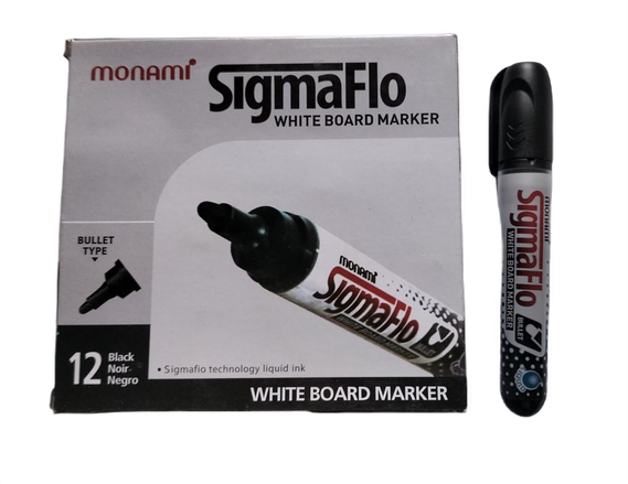 Picture of 6PCS Monami SigmaFlo Liquid ink White Board Marker (Black)