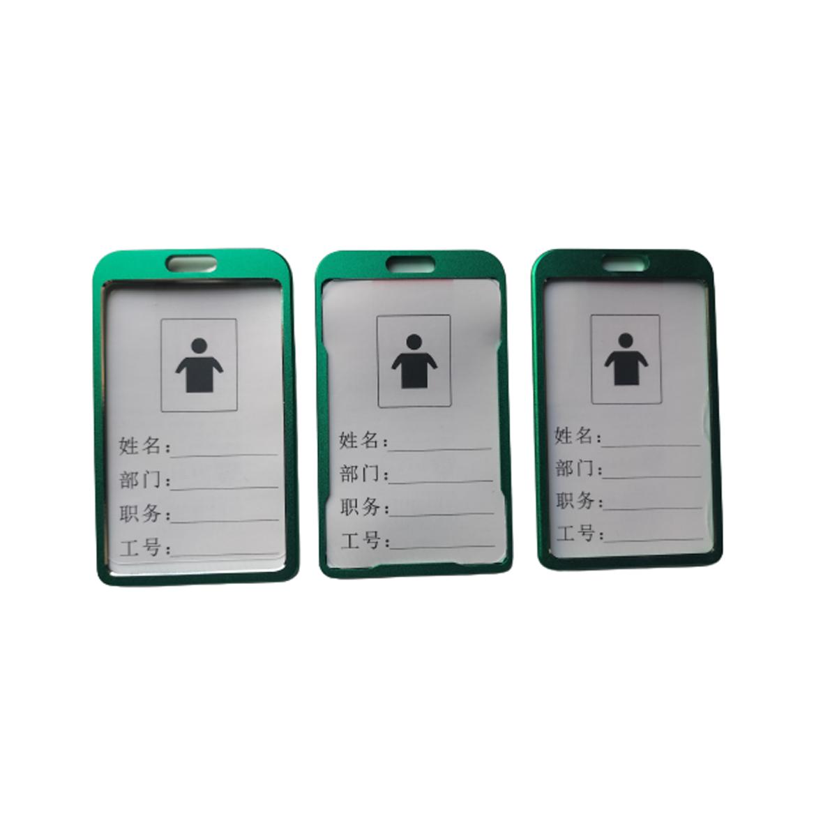 Picture of Metal ID Card Holder, Green, Pack of 3
