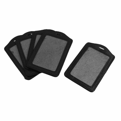 Picture of PU Leather ID Card Badge Holder, Black, Pack of 5