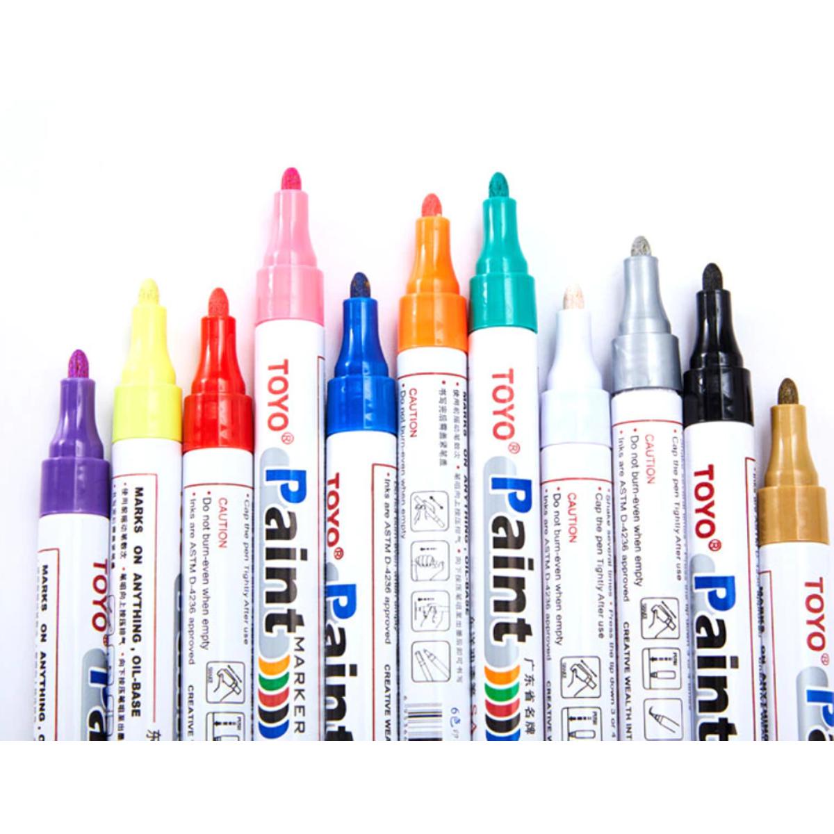 Picture of TOYO Permanent Waterproof tire Painting Marker Pen (Pack of 12)