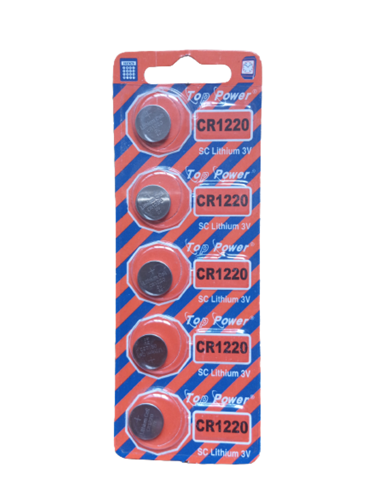 Picture of Top Power CR1220 Coin Cell Button Battery 3V Lithium Battery for Watch Electronic Toy Calculators (Pack of 5)