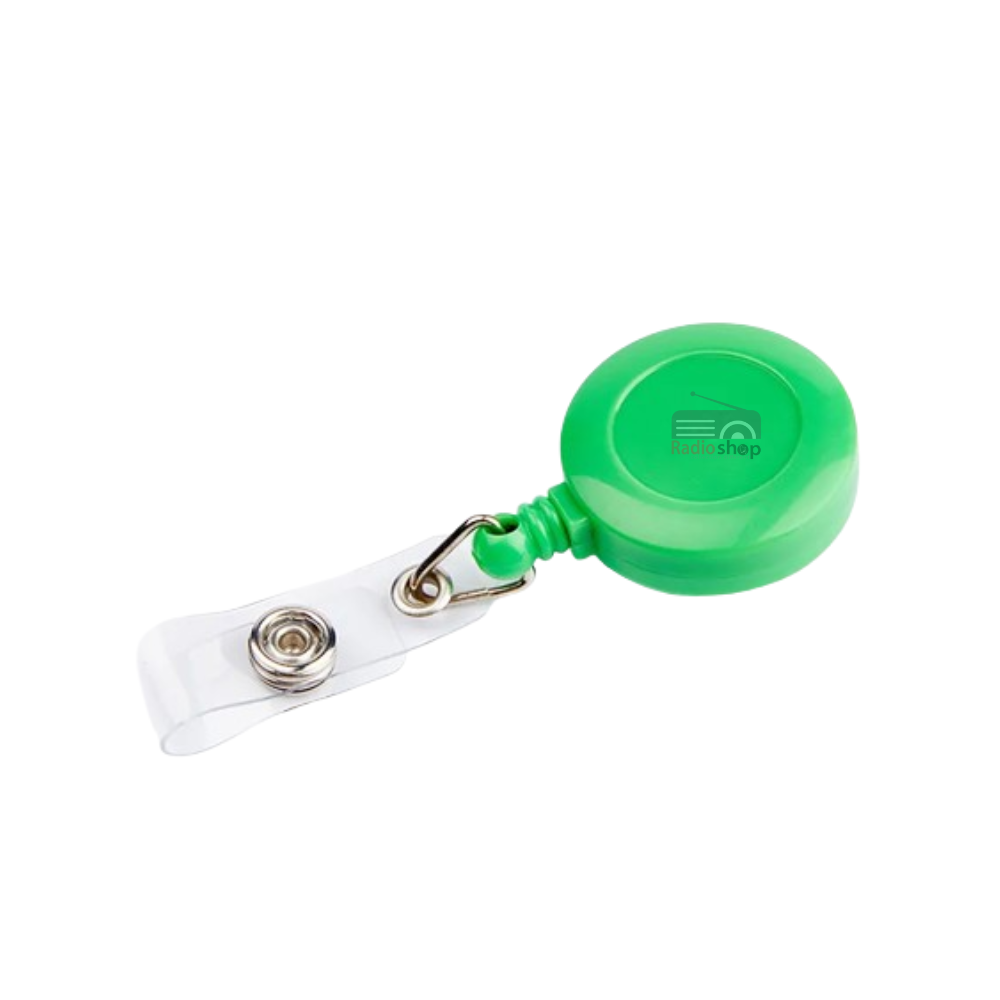 Picture of Retractable Badge Reel Holder Plastic Name Tag Cute Badge Clip - Green