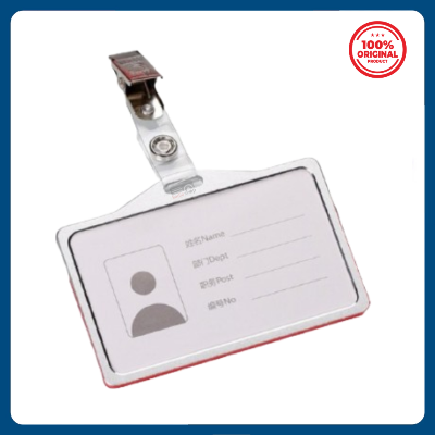 Picture of Metal Aluminum Alloy Horizontal ID Card Holder with Clip - Silver