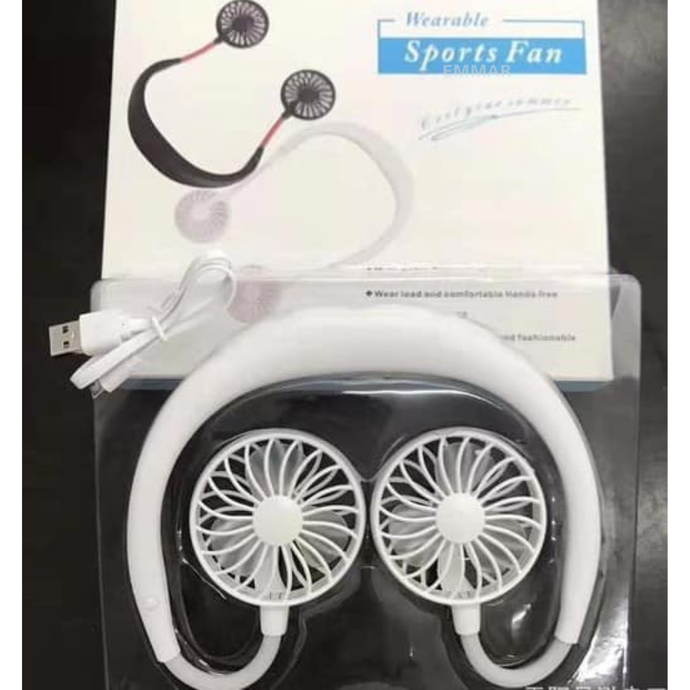 Picture of Neck Fan, Hands Free Portable Personal Fan with 3 Wind Speeds, 360 Degree Rotation Angle, USB Rechargeable Wearable Neck Fan for Office Outdoor Travel Sports